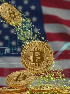 Gráfico financiero mostrando el crecimiento exponencial de inversiones en un ETF de Bitcoin al contado en EE. UU. en 2026.
