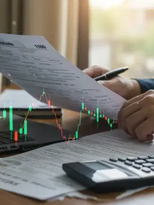 Persona declarando criptomonedas en Estados Unidos con formularios del IRS.