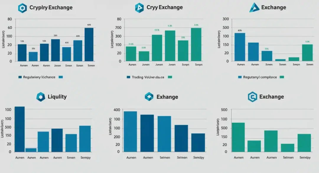 Infografía comparativa de la liquidez y volumen de trading de exchanges de criptomonedas en EE. UU.