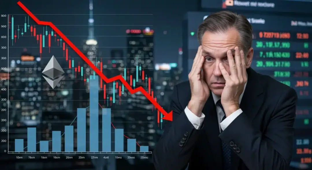 Gráfico de caída de Ethereum y reacción de inversores en mercados tradicionales