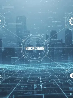 Redes blockchain interconectadas con una cadena principal y múltiples sidechains y parachains, simbolizando expansión y funcionalidad para proyectos en EE. UU.