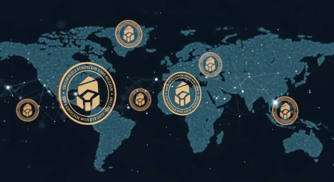 Red global de finanzas y blockchain con stablecoins como elemento central.