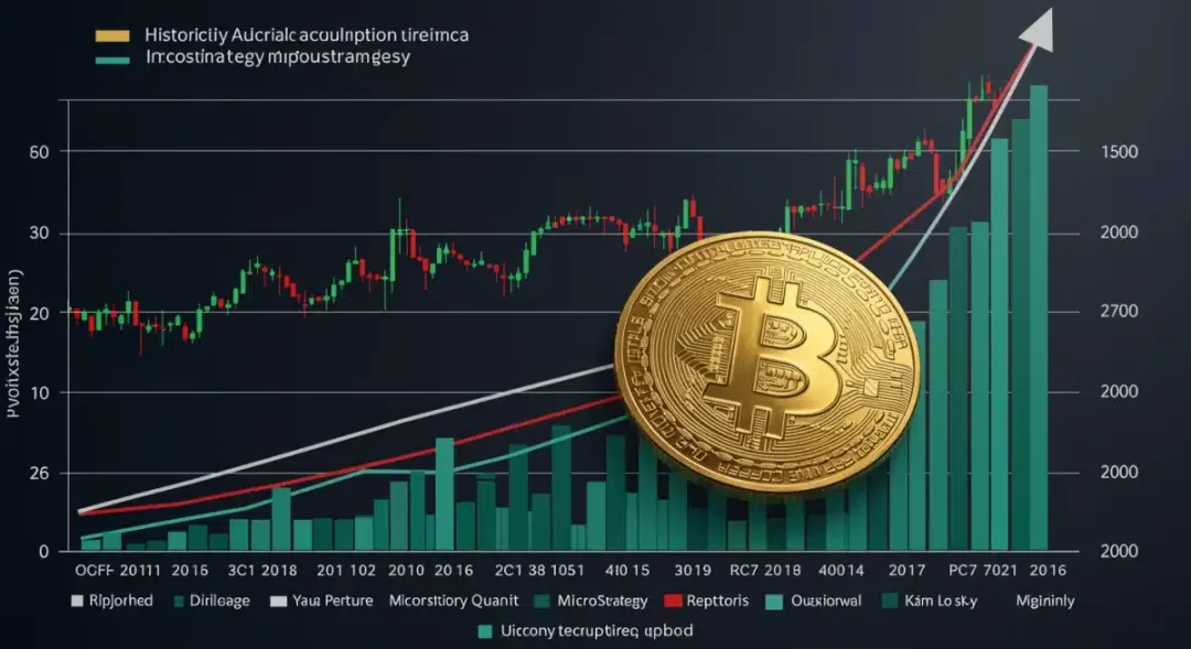 Gráfico que muestra la evolución de la tenencia de Bitcoin por parte de MicroStrategy, reflejando su estrategia de acumulación constante a lo largo del tiempo.