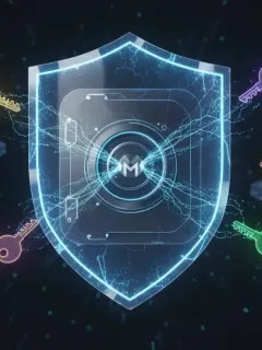 Bóveda digital segura con múltiples llaves, simbolizando la implementación de carteras multisig 3 de 5 para seguridad criptográfica.