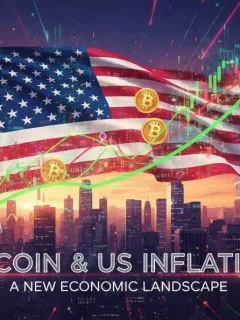Representación visual del impacto económico de Bitcoin en la inflación de Estados Unidos.