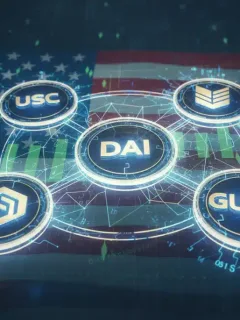 Gráfico digital mostrando el crecimiento del 25% de stablecoins en EE.UU. en un entorno inflacionario.