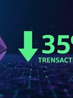 Gráfico que representa la reducción del 35% en las comisiones de transacción de Ethereum 2.0